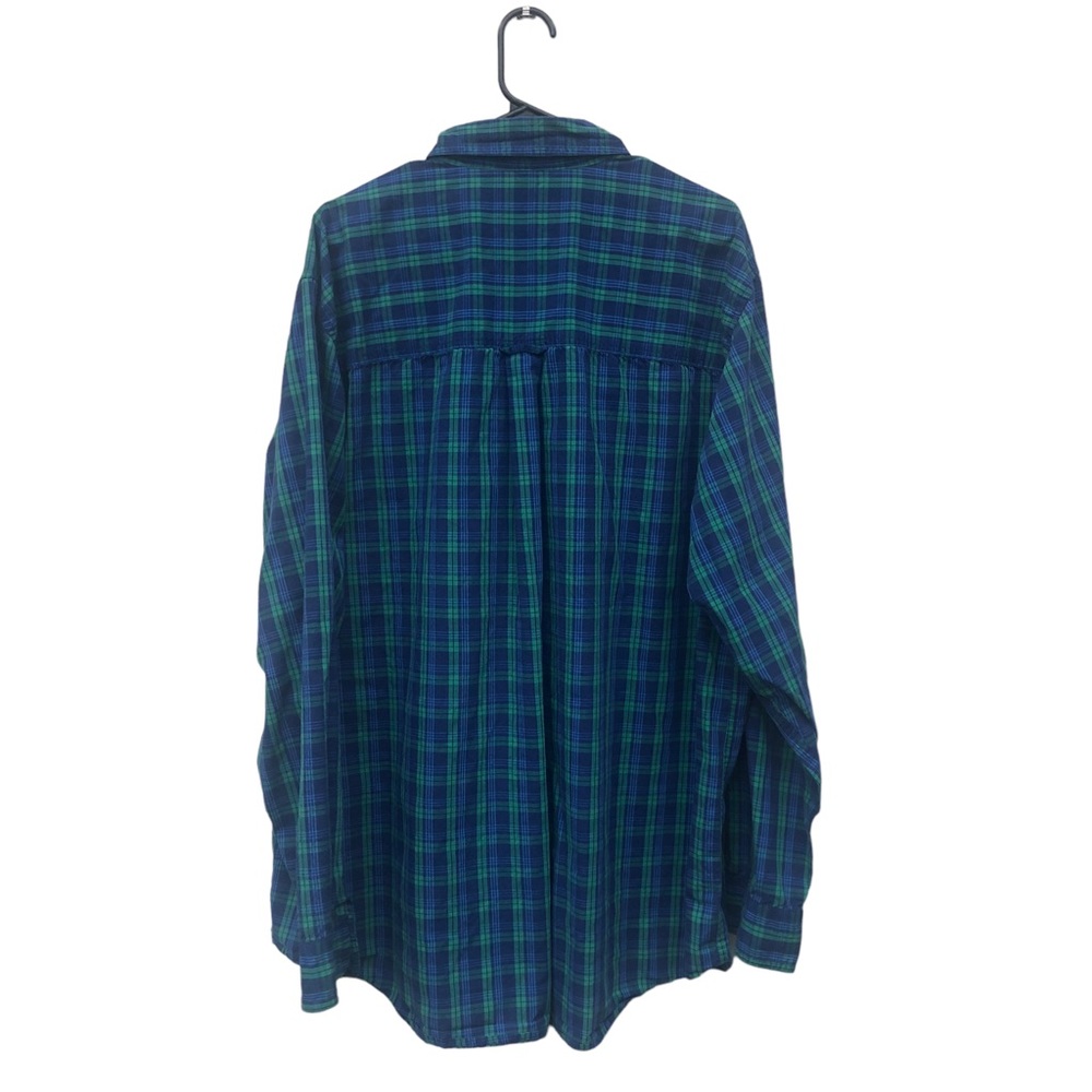 Chaps Green & Blue Plaid Button Down Oxford size 2XT - Picture 6 of 9
